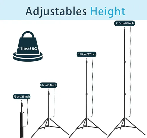 Miniatura 2 de Paquete de 2 Soportes de Trípode de Fotografía de Aluminio Ligero con Estuche, Altson 7 Pies Trípode Portátil para Foto y Video para Speedlight