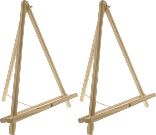 Miniatura 7 de U.S. Art Supply Caballete de mesa de madera natural de 12 pulgadas (paquete de 4) – Soporte de lona ajustable con marco en A para pintar fiestas
