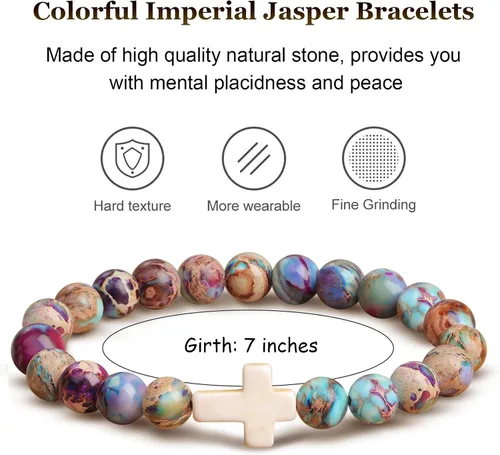 Miniatura 5 de JoycuFF Christian Gifts,Cross Braceletsfor WomenGirls, Faith Religious Easter Catholic Christian Jewelry, Meaningful Baptism Communion Confirmation