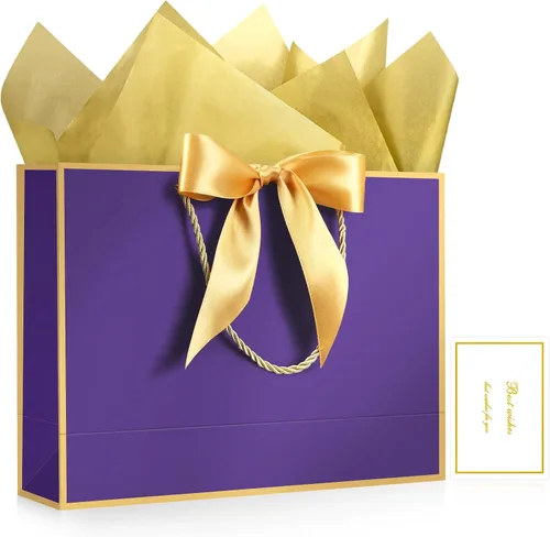 Miniatura 9 de JMANNI Bolsas de regalo, 3 piezas de tamaño mediano con cinta de lazo, bolsa de regalo de papel portátil, patrón de mármol, para cualquier ocasión