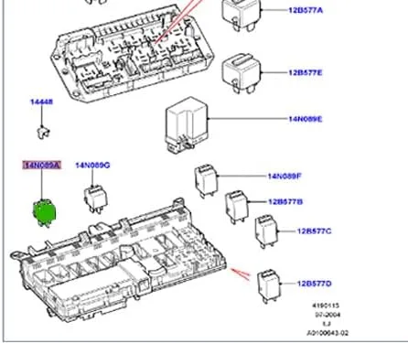 Miniatura 2 de LAND ROVER RELÉ VERDE CLARO VERDE YWB101050 RANGE ROVER 03-09