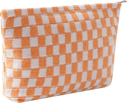 Miniatura 27 de Bolsas de cosméticos para mujer, bolsa de cosméticos de pana, bolsos estéticos para mujer, bolsos de mano con puntos sonrientes, organizador