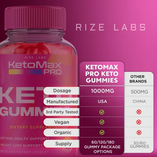 Miniatura 6 de rize labs Gomitas KetoMax Pro para perder peso, fórmula oficial para reducir la ingesta de carbohidratos y la grasa del vientre, aumentar la energía