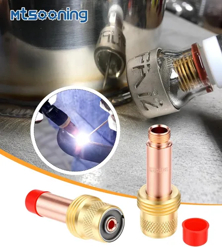 Miniatura 6 de 5 piezas de cuerpo de pinza de lente de gas, 45V27 1/8 pulgadas (0.126 in) de repuesto para antorcha de soldadura TIG serie WP-17/18/26