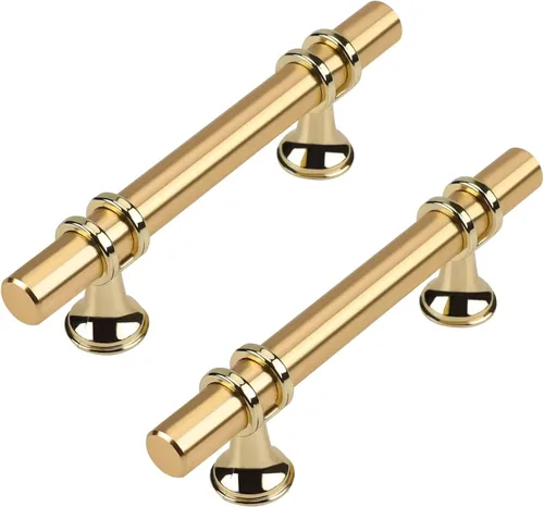 Miniatura 22 de Paquete de 5 Tiradores de Gabinetes de Cocina Níquel Cepillado y Oro Tiradores de Gabinetes 3-3/4 Pulgadas Tiradores Plateado Oro para Tocador Baño