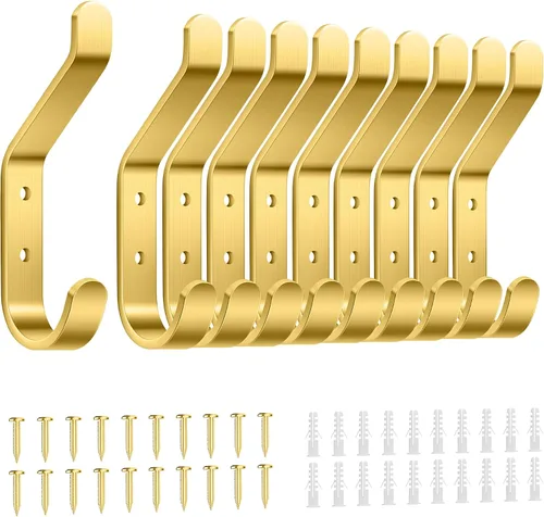 Miniatura 8 de susswiff Paquete de 10 Ganchos para Colgar Abrigos, 20 LB (Máximo), Ganchos de Pared de Acero Inoxidable para Toalla, Sombrero, Mochila, Llave, Negro