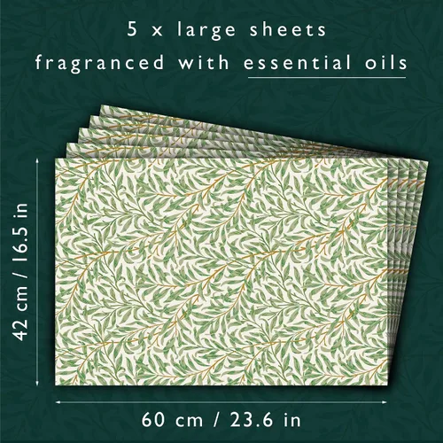 Miniatura 3 de The Master Herbalist Forros perfumados para cajones con diseño inspirado en William Morris Paquete de 5 hojas Contiene aceites esenciales