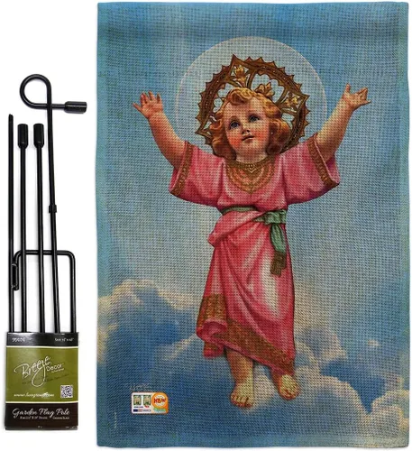 Miniatura 6 de Bandera de arpillera para el jardín de divine Baby Jesus, religiosa, fe, esperanza, gracia, paloma, religión cristiana, Pascua, pequeño, regalo