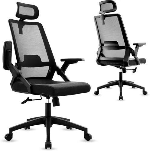 Miniatura 13 de Silla de oficina ergonómicamente diseñada con respaldo de malla transpirable y soporte lumbar, altura ajustable, adecuada para oficinas, hogares