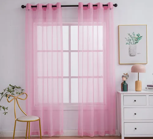 Miniatura 41 de PI - Cortinas traslúcidas con paneles pequeños, cortina transparente para ventana de cocina, mirador, 2 paneles