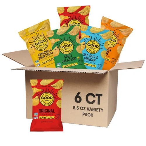 Miniatura 9 de The Good Crisp Company Cheddar Sour Cream - Papas fritas con corte arrugado, 1.5 onzas (paquete de 15)