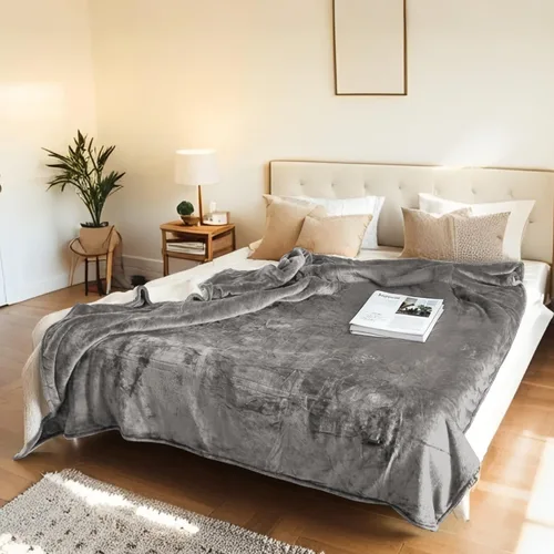 Manta térmica eléctrica tipo throw tamaño 50"x60" - Tela de franela y sherpa de doble cara, 6 ajustes de calor y 3 horas de apagado automático,