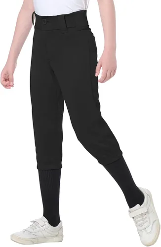 beroy Pantalones de sóftbol para niños, pantalones de béisbol para niñas y niños, pantalones de práctica con bolsillos