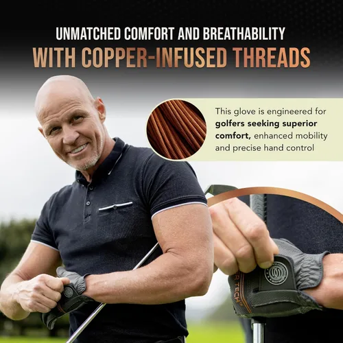 Miniatura 5 de Copper Tech Men’s Golf Gloves (2 Packs) - Joint Support for Golfers with Copper Compression-Comfort & Joint- Friendly - Golf Gloves Men