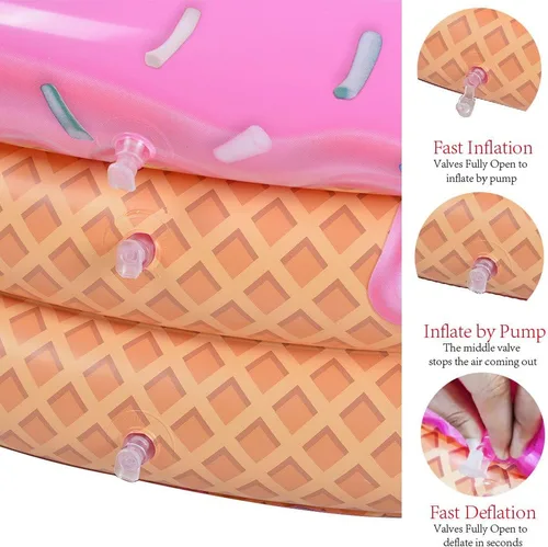 Miniatura 6 de Piscina para niños, hamburguesa de sandía, piscina inflable de helado, piscina de agua en verano, piscina de 45 pulgadas Piscina de helados