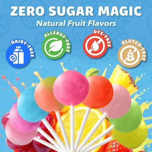 Miniatura 3 de Zollipops Caramelo y manzana verde, 10.4 onzas, sin azúcar, sin alergias, vegano, apto para dieta cetogénica y diabética, caramelo de dientes limpios