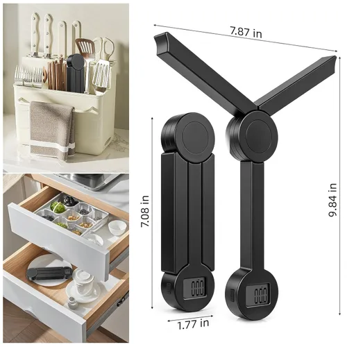 Miniatura 5 de Báscula plegable de alimentos, báscula digital de cocina, báscula portátil de alimentos para alimentos, mini báscula de bolsillo plegable de gramos