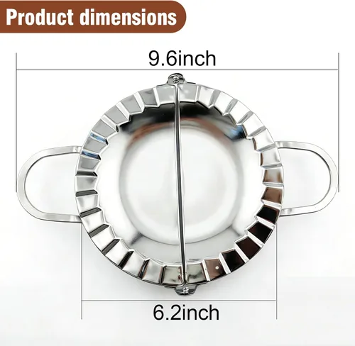 Miniatura 2 de Máquina de prensa y albóndigas de acero inoxidable de 6 pulgadas - Cortador de masa 2 en 1 y molde para empanadas, albóndigas, ravioles, pierogi