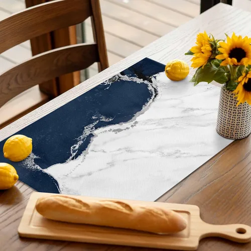 Miniatura 4 de Juego de 6 manteles individuales de tela de arpillera tejida lavable para mesa de comedor cuadrada/rectangular/redonda/ovalada, estético, blanco