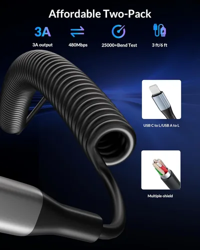 Miniatura 6 de 3-Port 70W Fast Car Charger for iPhone 14 13 12 11 Pro Max SE XR XS X 8 7 6 Plus, iPad, 2 Pack USB C Car Charger Adapter Cigarette Lighter with