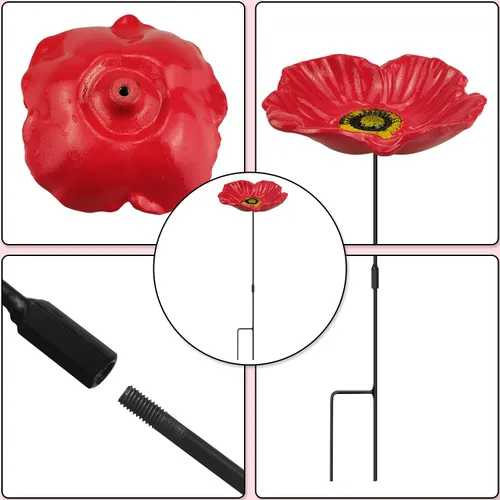 Miniatura 7 de MIXXIDEA Comedero para pájaros de girasol para exteriores, pequeña bandeja para pegar en el suelo, bonita bandeja para decoración de jardín al aire
