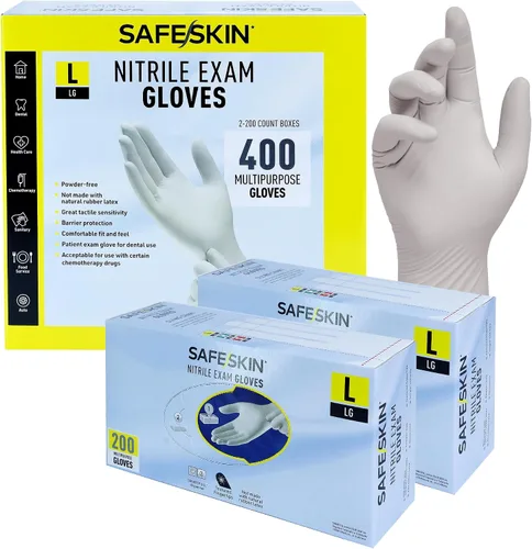 Miniatura 11 de SAFESKIN Nitrile Exam Gloves Disposable - 3.5 Mil, Gray, Powder Free Gloves for Medical, Dental, Cleaning, Cooking