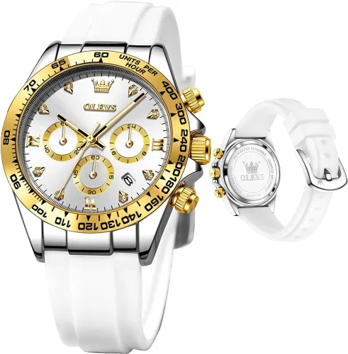 Miniatura 15 de OLEVS Relojes de diamante de lujo pequeños para mujer - Pulsera de acero inoxidable, impermeables, analógicos, luminosos, con fecha, relojes