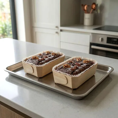 Miniatura 4 de Restaurantware Taipei - Moldes de madera para hornear de 17 onzas, 100 moldes desechables listos para horno, con forros de papel, recipientes
