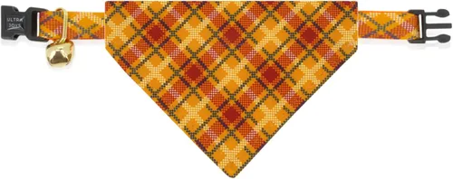 Miniatura 37 de Ultra Joys Collar de gato con campanas - Separable para gatitos y gatos - Estampado a cuadros naranja pequeño Solo cuello a cuadros