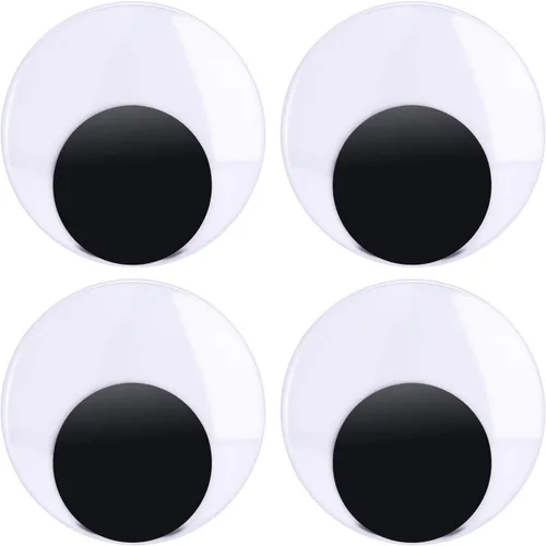 Miniatura 8 de 4 piezas gigantes negros googly Wiggle Eyes de 5 pulgadas (5.1 in) con autoadhesivo para decoración de manualidades hechas a mano