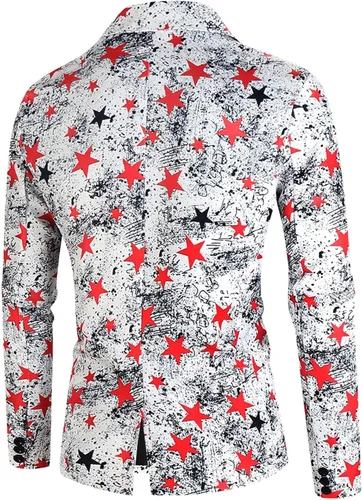 Miniatura 5 de Mens Fashion Casual Printing Star Vintage Suit Pants Three Piece Tuxedo