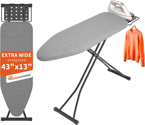 Miniatura 8 de Tabla de planchar pequeña de mesa con colgador para ropa y cubierta y almohadilla resistentes al calor, 24"x14.5" tabla de planchar compacta