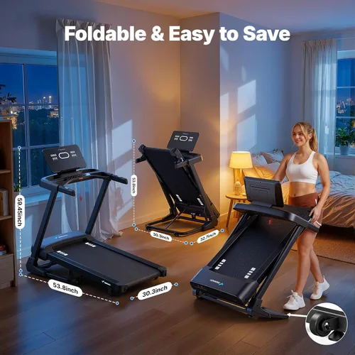 Miniatura 7 de MERACH Treadmill with 15/18% Auto Incline, 55"/47"x18"/19" Wide Belt Treadmills, 0.5-8.7MPH/10MPH 3.5HP Brushless Incline Treadmill for Home, 350LBS