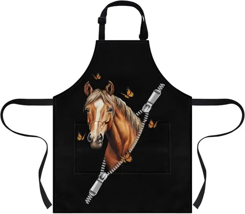 doginthehole Delantal para niños con bolsillo para niños y niñas, delantales de chef ajustables con 2 bolsillos para cocinar, pintar