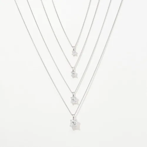 Miniatura 3 de IGI - Collar con colgante de solitario cuadrado de diamante cultivado en laboratorio de 14 a 3 quilates para mujer, collar de oro de 14 quilates