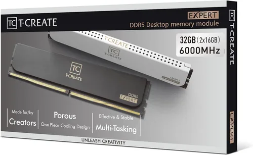 Miniatura 9 de TEAMGROUP T-Create Expert CL30 Overclocking 10L DDR5 32GB Kit (2 x 16GB) 6000MHz (PC5-48000) Intel XMP 3.0 y AMD EXPO Módulo de memoria