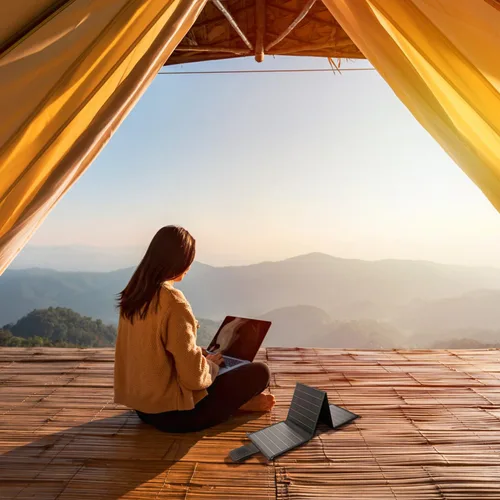 Miniatura 8 de Paneles solares portátiles de 20 W, panel solar plegable con tipo C y USB A para camping, mochilero, viajes, carga rápida, IP65 para iPhone, iPad