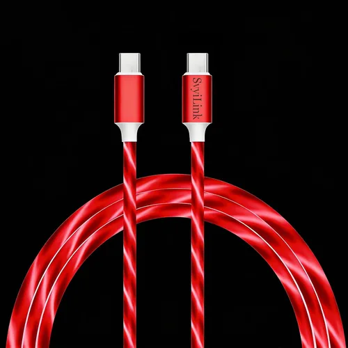 Miniatura 14 de Cable USB PD cargador rápido iluminado (USB 3 en 1 azul), cable de datos de teléfono, cable de carga de luz fluida, 39 pulgadas, material TPE