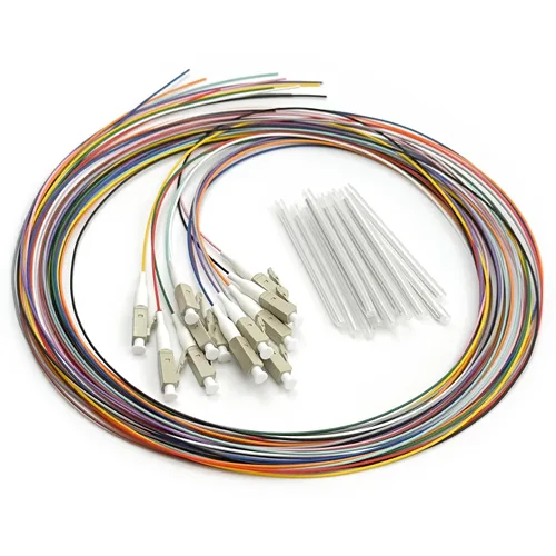 Miniatura 25 de 6 hilos multimodo OM1 62.5/125 ST-UPC fibra coleta, ST OM1 fibra óptica coleta, incluye 6 mangas de protección de fibra óptica de empalme de fusión