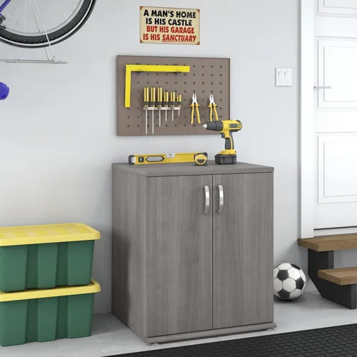Miniatura 2 de Bush Business Furniture - Armario de almacenamiento universal para garaje con puertas y estantes, color gris tormenta