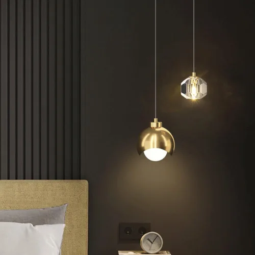 Miniatura 3 de Lámparas colgantes modernas de metal, iluminación colgante de techo de cristal de mediados de siglo, candelabros de doble cabezal para cocina, isla