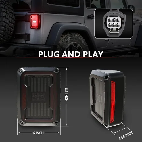 Miniatura 2 de Luces traseras LED compatibles con 2007-2017 Jeep Wrangler JK, luz de freno de marcha atrás, luces traseras de respaldo, lámparas de marcha diurna