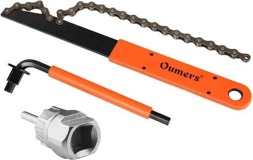 Miniatura 6 de Oumers Herramienta de extracción de casete de bicicleta, herramienta de extracción de rueda libre de casete con látigo de cadena y llave auxiliar
