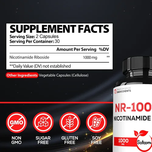 Miniatura 2 de Satoomi NAD nicotinamida ribósido - Suplemento NR 1000mg - 60 unidades durante 30 días