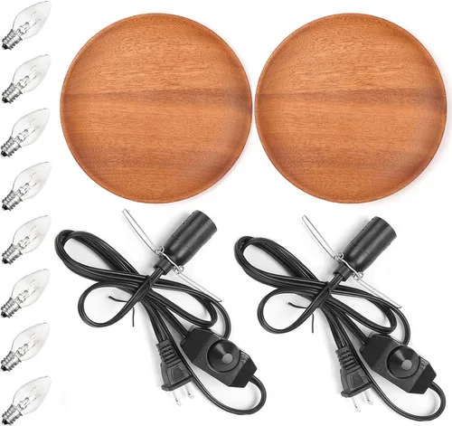 Miniatura 13 de Cable de repuesto para lámpara de sal, 1 paquete con interruptor de atenuación, cable de lámpara de 5 pies y 6 bombillas halógenas de sal (15 vatios)