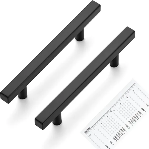 Miniatura 8 de Ravinte - Paquete de 5 tiradores de gabinete negro mate de 2.5 pulgadas, tiradores de cocina para gabinetes con plantilla de montaje, longitud total