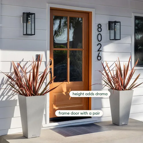 Miniatura 4 de Veradek V-Resin - Macetero cónico para interiores y exteriores, paquete de 2 (26 pulgadas, gris)