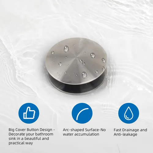 Miniatura 5 de iFealClear Tapón Universal para Lavabo de Baño, Colador de Drenaje Emergente de Metal con Cesta Recoge Pelo, Compatible con 1.1"-2.36" de Lavabo EE.