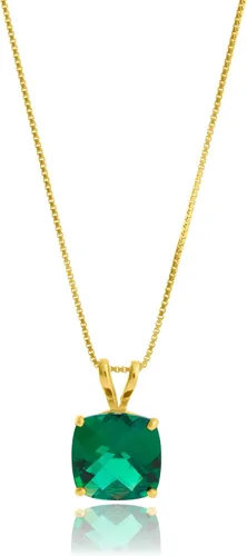 Miniatura 25 de MAX + STONE Cushion Cut Gemstone Necklace 8mm Solitaire Birthstone Necklace for Women Gemstone Pendant Necklaces with 18 inch Box Chain