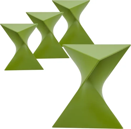 Miniatura 11 de LeisureMod Randolph - Mesa auxiliar apilable de 15.75 pulgadas, resistente a la intemperie, versátil mesa auxiliar triangular de plástico para sala